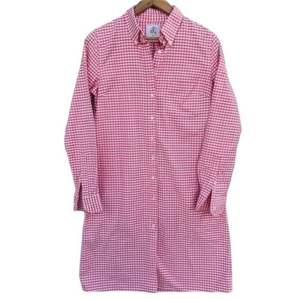 RARE Brooks Brothers Black Fleece x Thom Brown Gingham Long Sleeve Shirt Dress M
